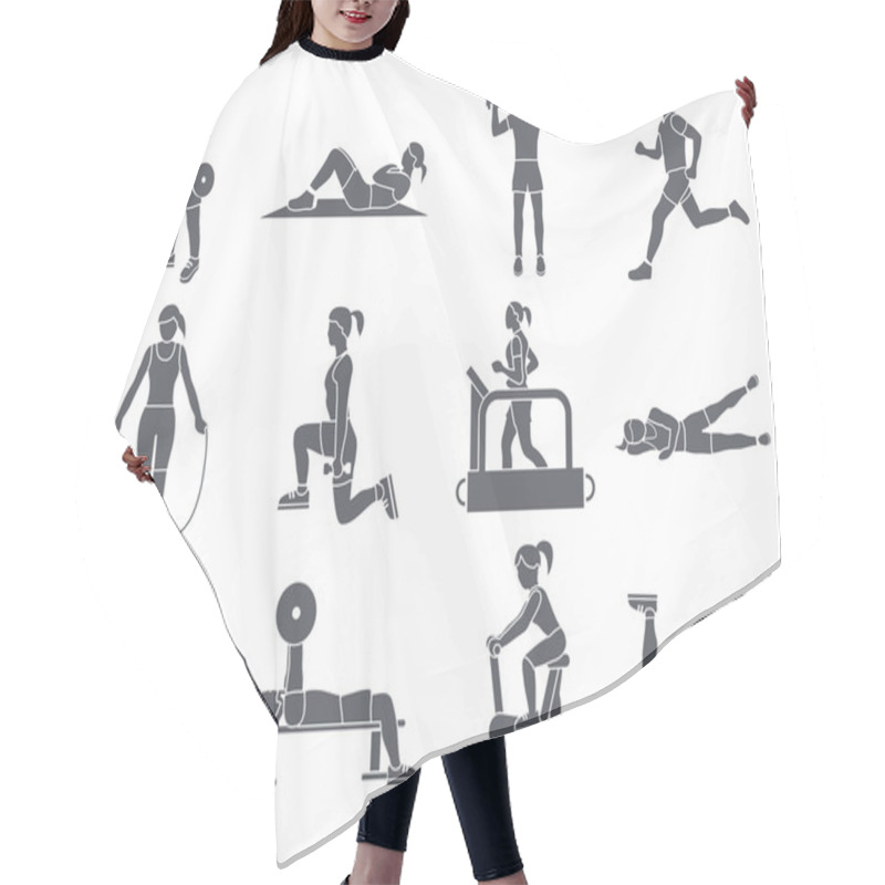 Personality  Gym Sport Exercises Icons Hair Cutting Cape