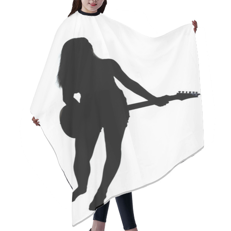 Personality  Girl Playing Guitar Hair Cutting Cape