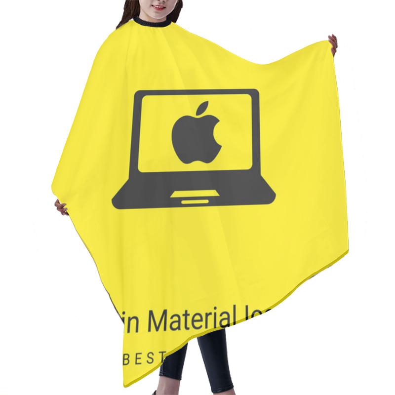 Personality  Apple Laptop Computer Minimal Bright Yellow Material Icon Hair Cutting Cape