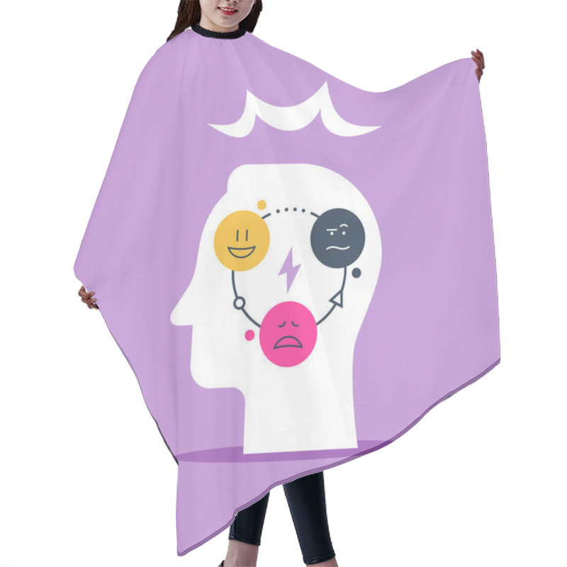 Personality  Positive Psychology Concept, Psychological Test, Control Feelings, Mood Swing Hair Cutting Cape