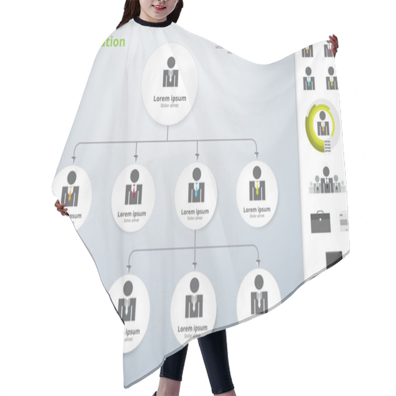 Personality  Vector Modern And Simple Organization Chart Template. Vector Ill Hair Cutting Cape