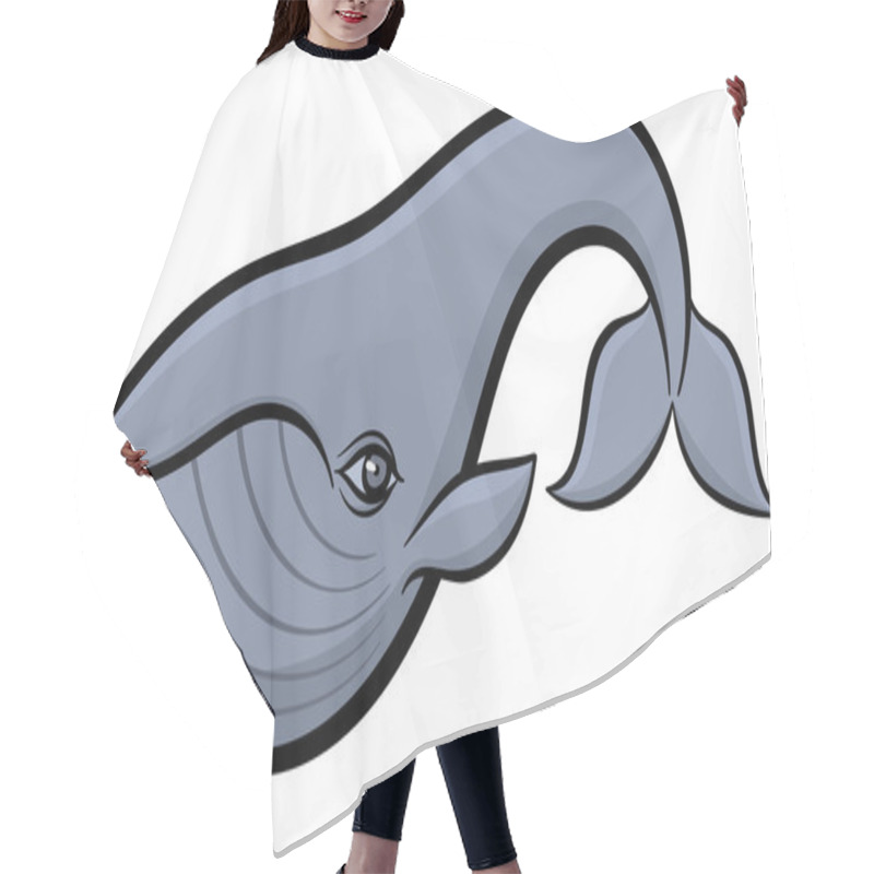 Personality  Hand Drawn Whale Hair Cutting Cape