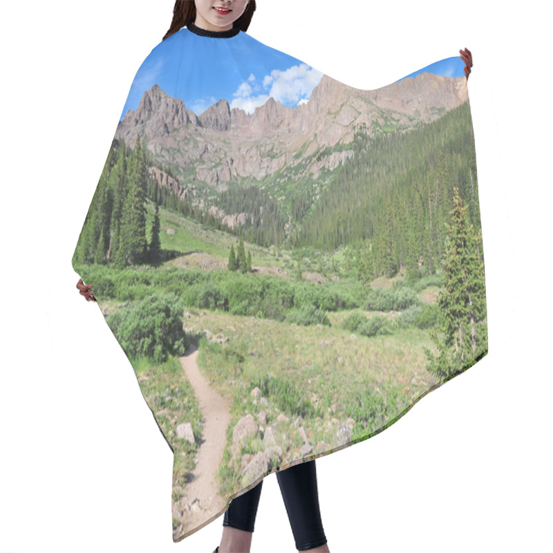 Personality  Hiking Trail Into The Rocky Mountains Hair Cutting Cape