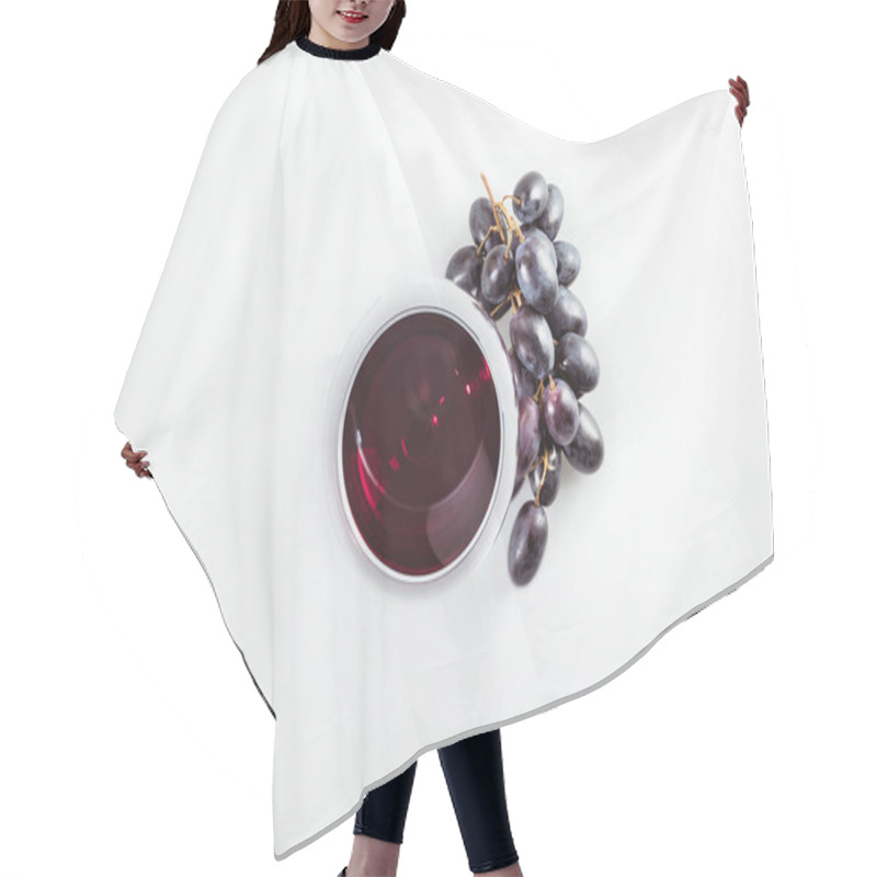 Personality  Red Wine In Glass And Grapes Hair Cutting Cape