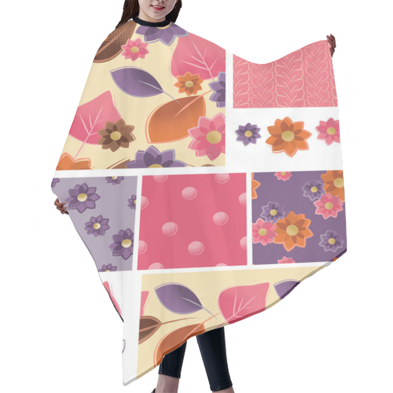 Personality  Purplefloral Hair Cutting Cape