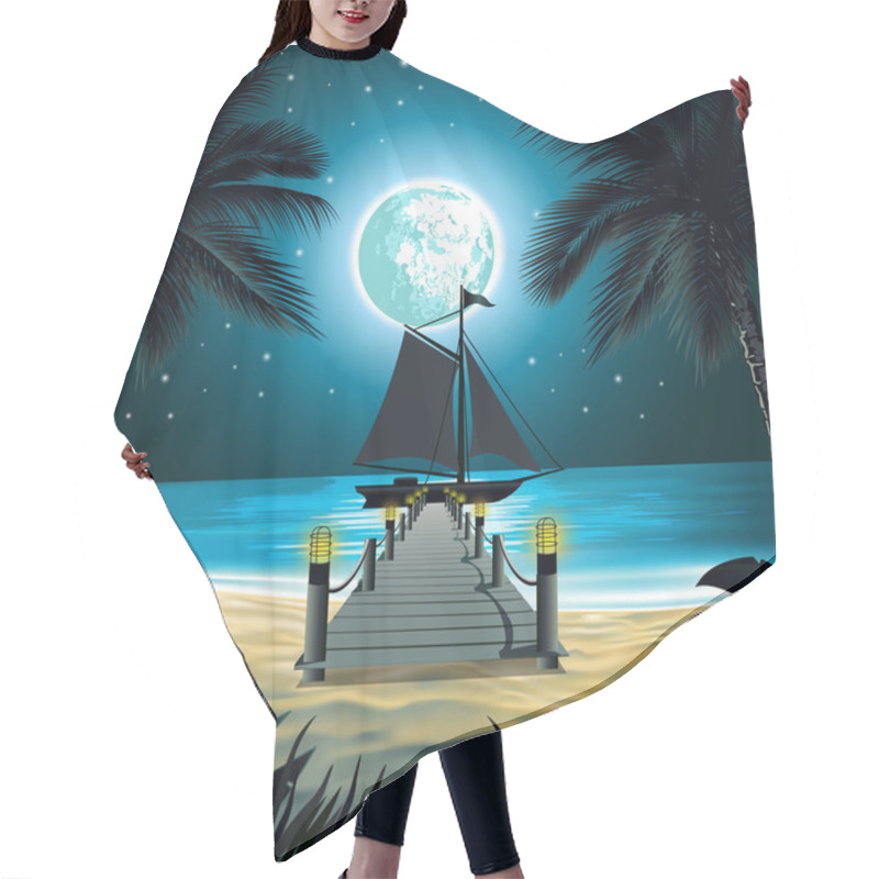 Personality  Night Beach Hair Cutting Cape