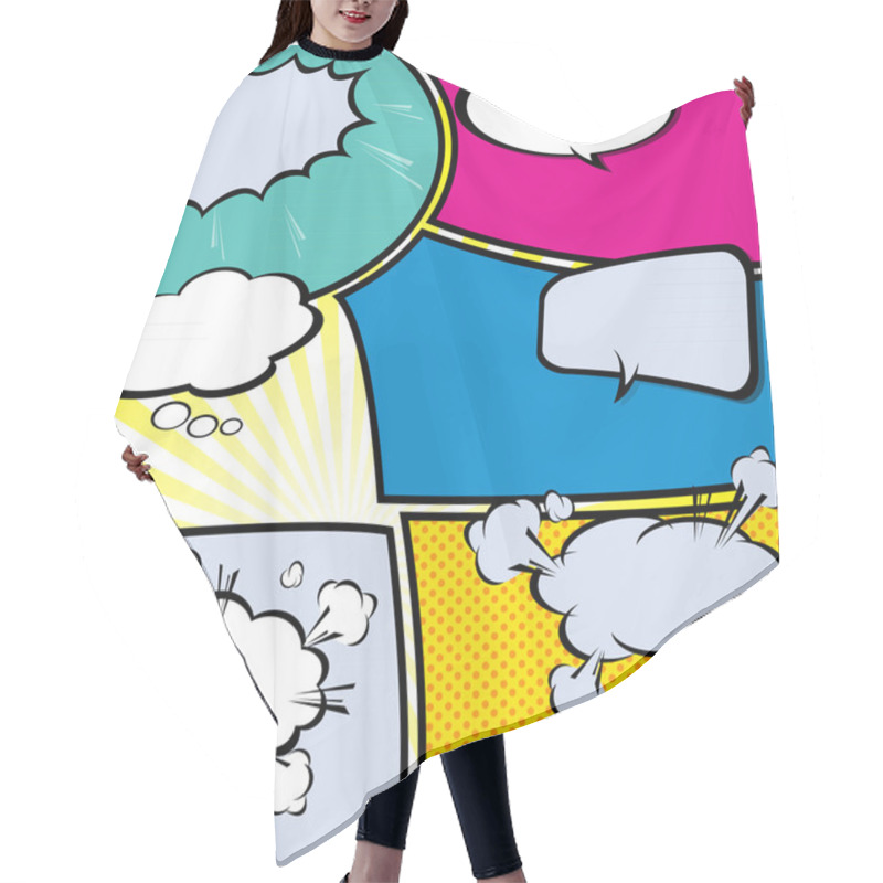 Personality  Comic Template Vector Pop-Art. Hair Cutting Cape