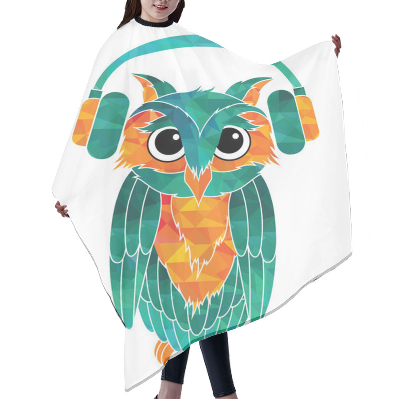 Personality  Owl Music Fan Hair Cutting Cape