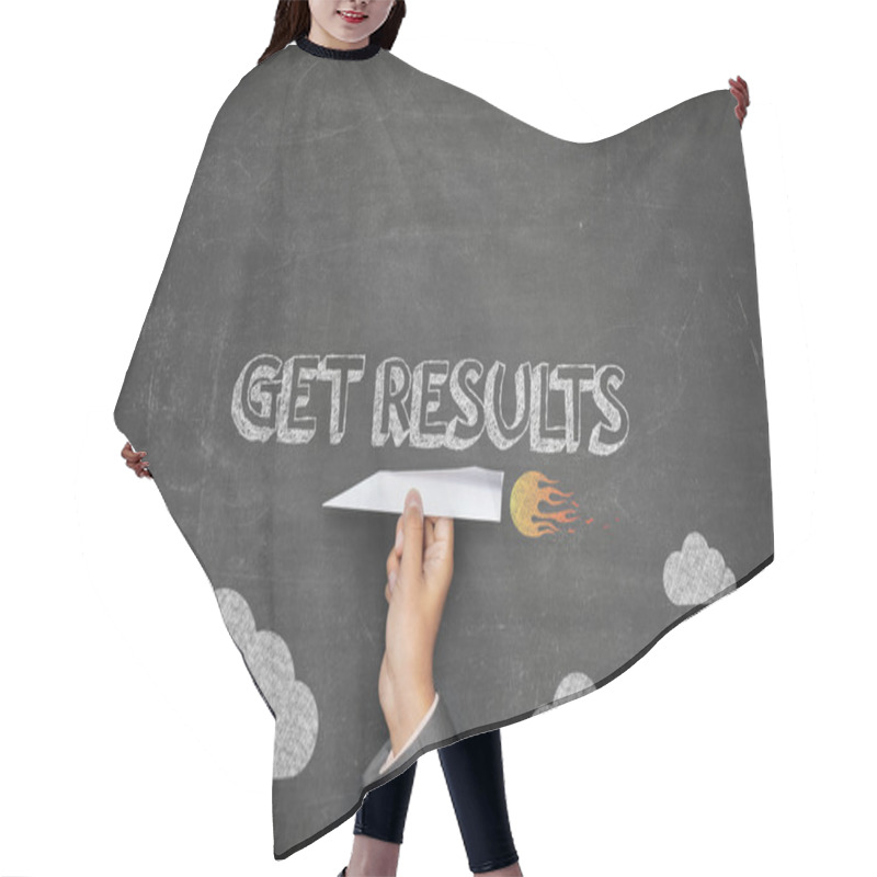 Personality  Get Results Concept On Blackboard Hair Cutting Cape