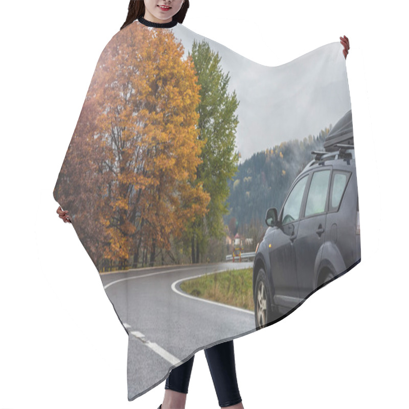 Personality  Car For Traveling. Autumn Mountains Hair Cutting Cape