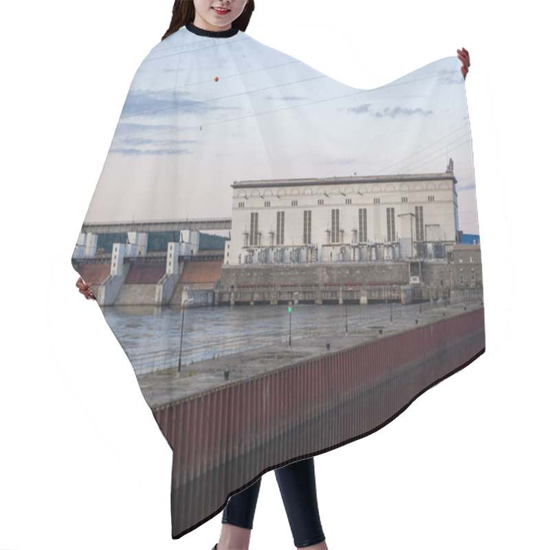 Personality  Waterworks On The River And River Lock Hair Cutting Cape