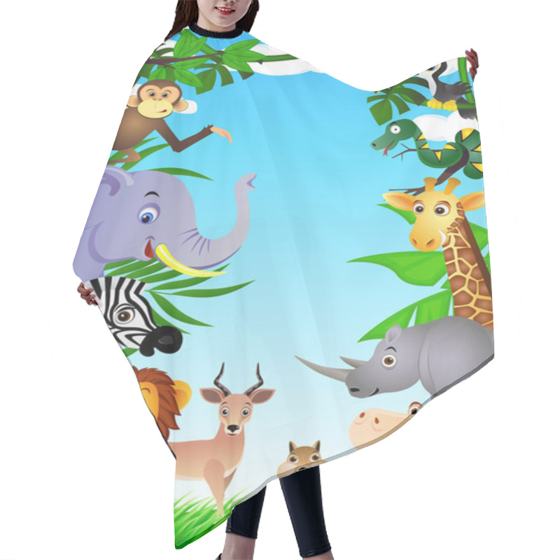 Personality  Funny Animal Cartoon Hair Cutting Cape