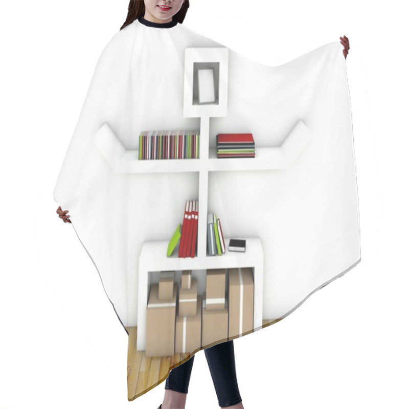 Personality  3d Designer Shelf In Modern Interior Hair Cutting Cape