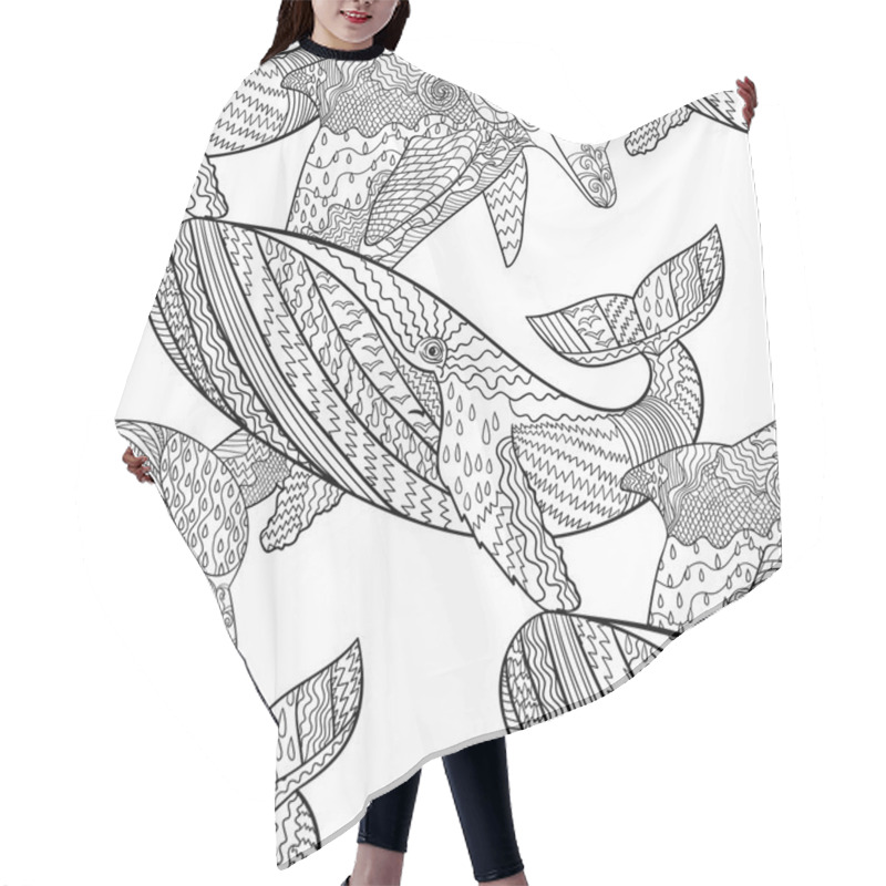 Personality  Oceanic Animals Seamless Pattern. Hair Cutting Cape