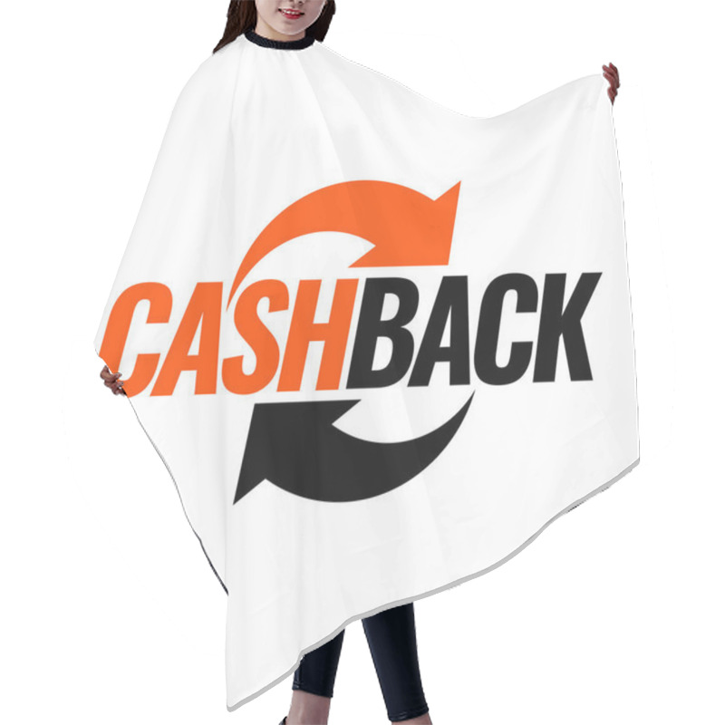 Personality  Money Cash Back Icon. Black And White Emblem. Vector Illustration. Hair Cutting Cape