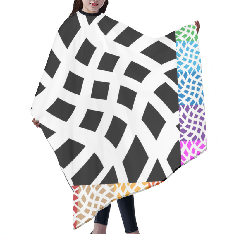 Personality  Grid, Mesh With Distortion Patterns Hair Cutting Cape