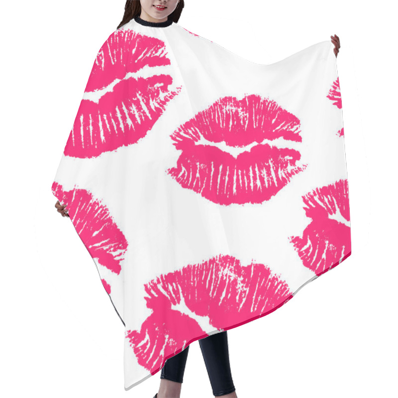 Personality  Pink Lips Prints Hair Cutting Cape