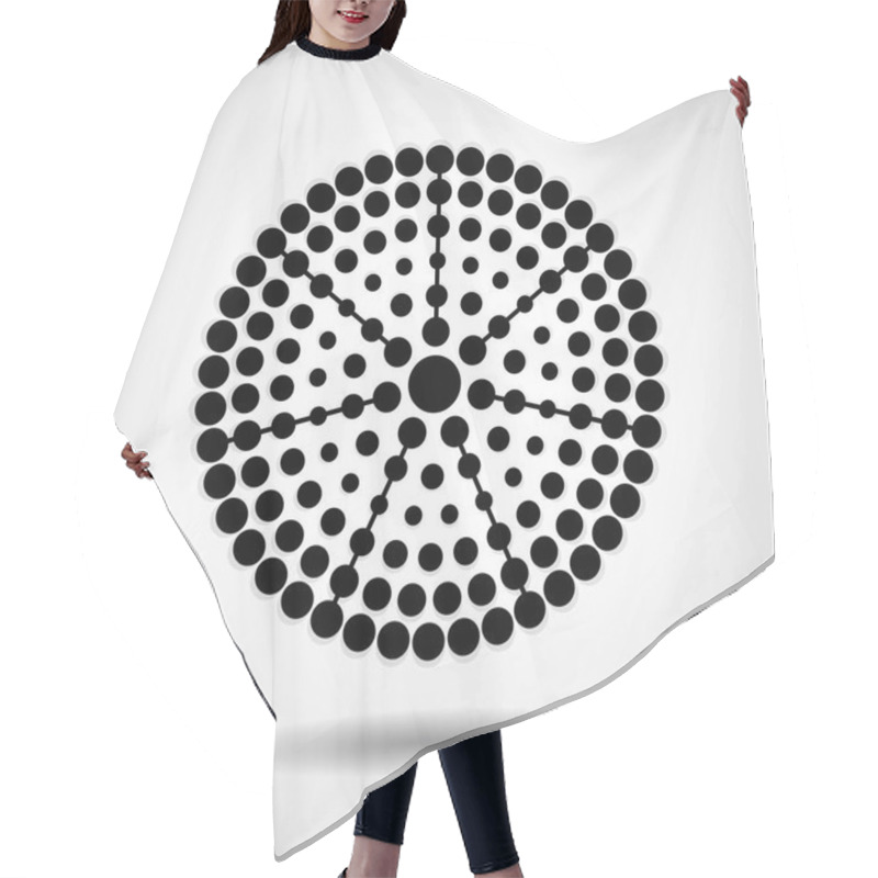 Personality  Abstract Dotted Circles. Dots In Circular Form. Vector Design Element Hair Cutting Cape