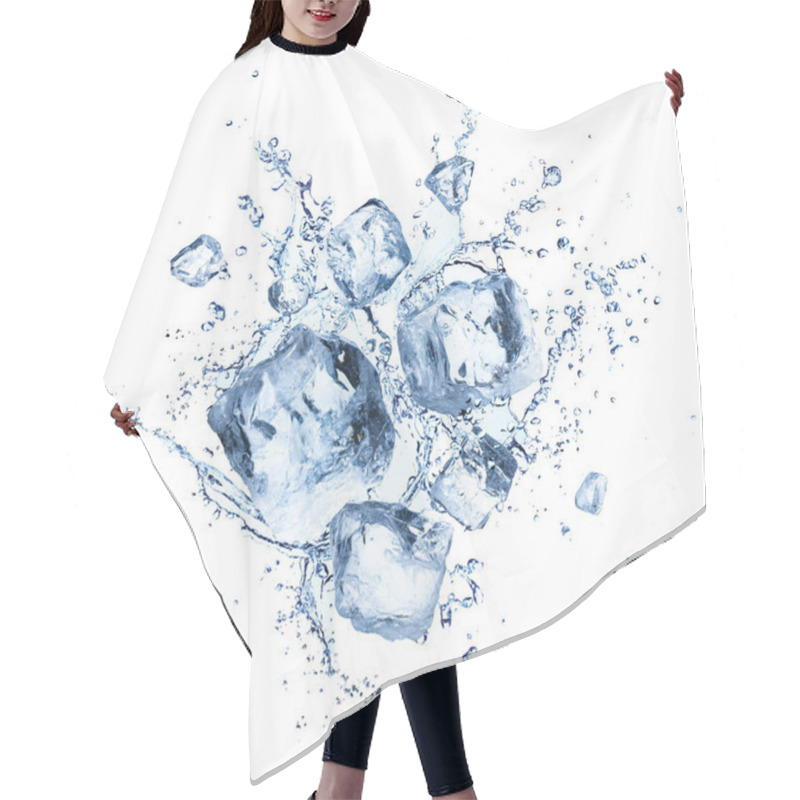 Personality  Ice Cubes Splashing - Cool Refreshing Crystals With Water Drops Hair Cutting Cape