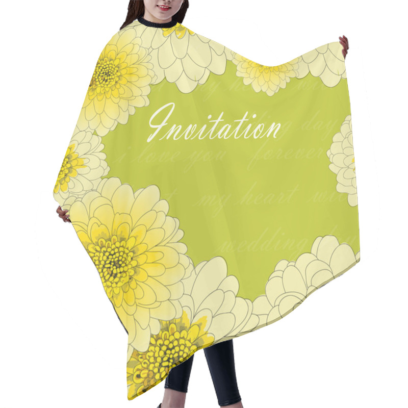 Personality  Invitation Or Wedding Card With Chrysanthemum Hair Cutting Cape