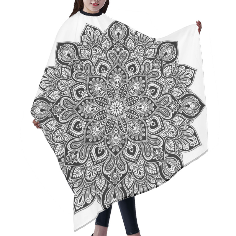 Personality  Mandala Geometric Circle Element, Black Hair Cutting Cape