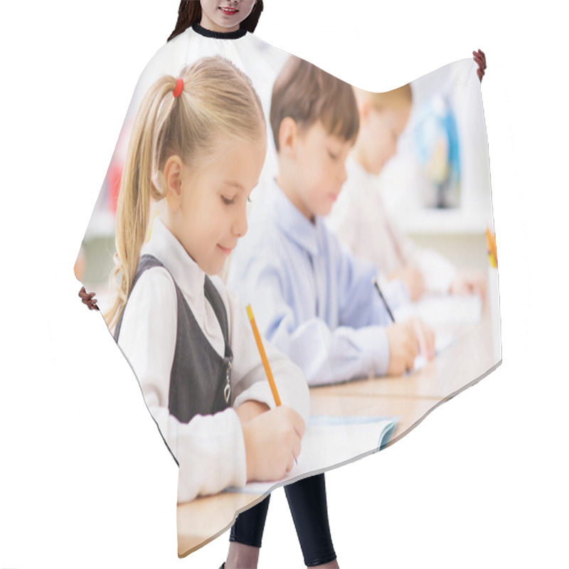 Personality  Pupils Are Writing In Their Copybooks Hair Cutting Cape