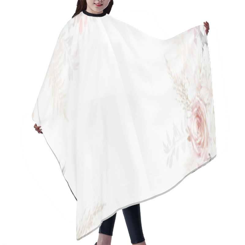 Personality  Luxurious Beige And Pink Trendy Vector Design Banner Frame Hair Cutting Cape