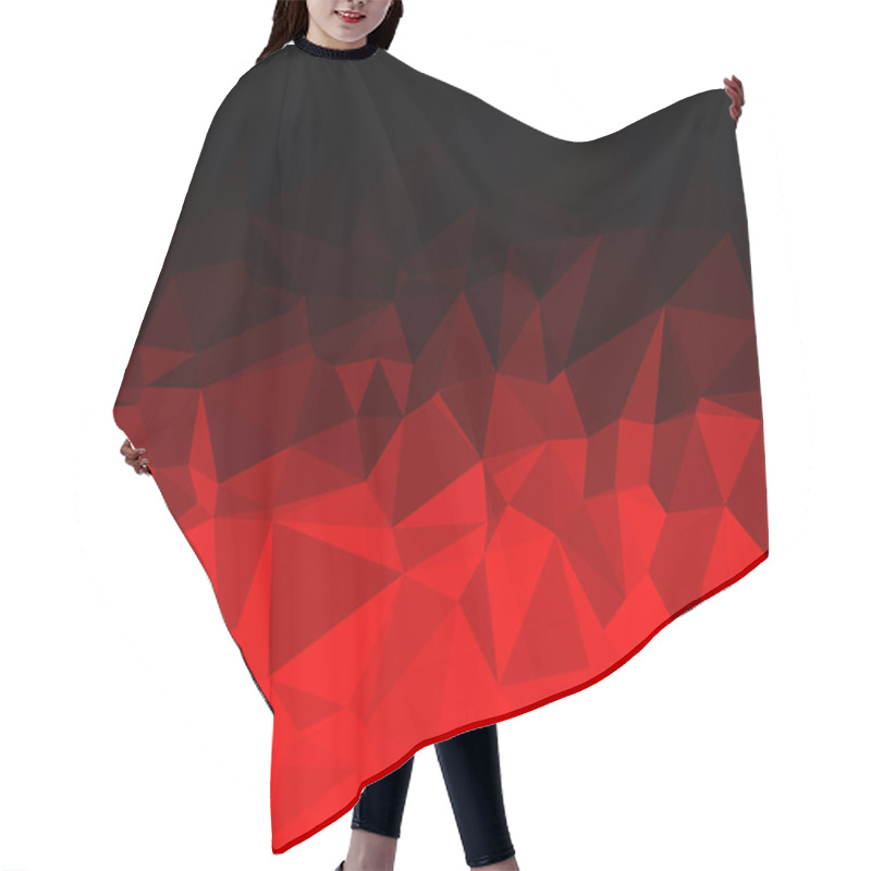 Personality  Red Polygonal Mosaic Background, Creative Design Templates Hair Cutting Cape