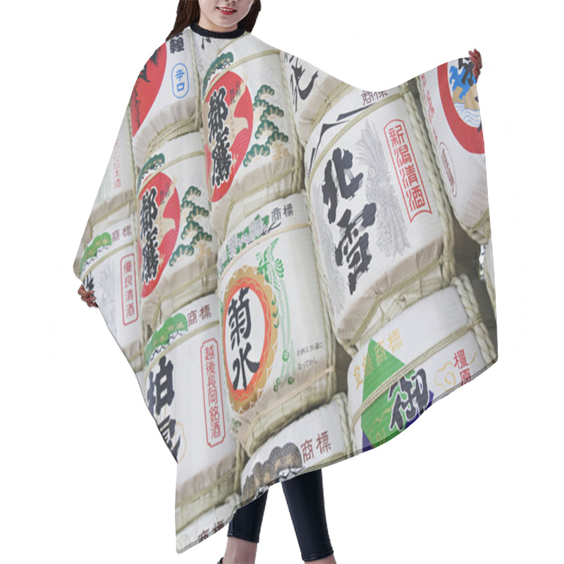 Personality  Japanese Sake Rice Wine Barrels Hair Cutting Cape