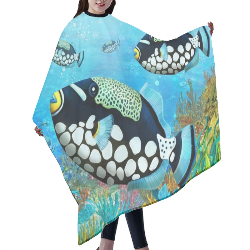 Personality  The Coral Reef - Illustration For The Children Hair Cutting Cape