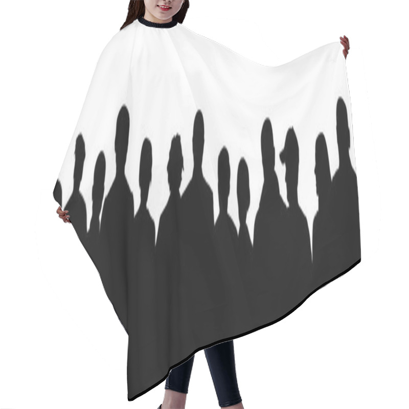 Personality  Crowd Of People Silhouette. Large Audience Anonymous Faces. Meeting Demonstrators. Human Heads, Vector Illustration Hair Cutting Cape