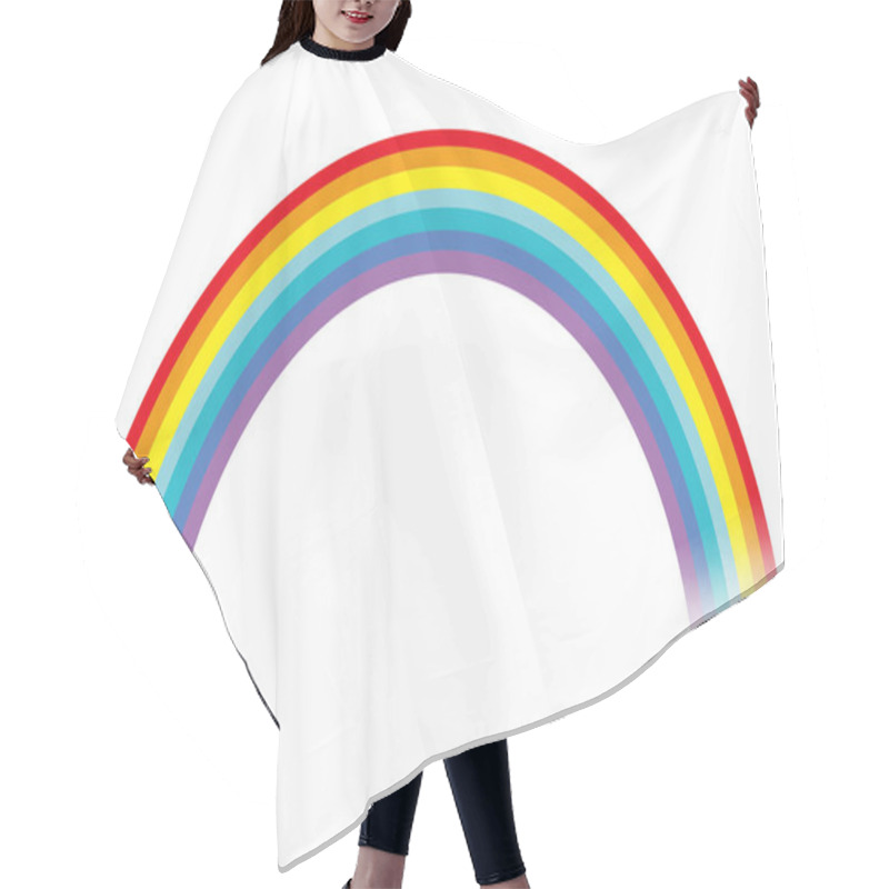 Personality  Vector Vibrant Rainbow Illustration Isolated On A White Background. Hair Cutting Cape