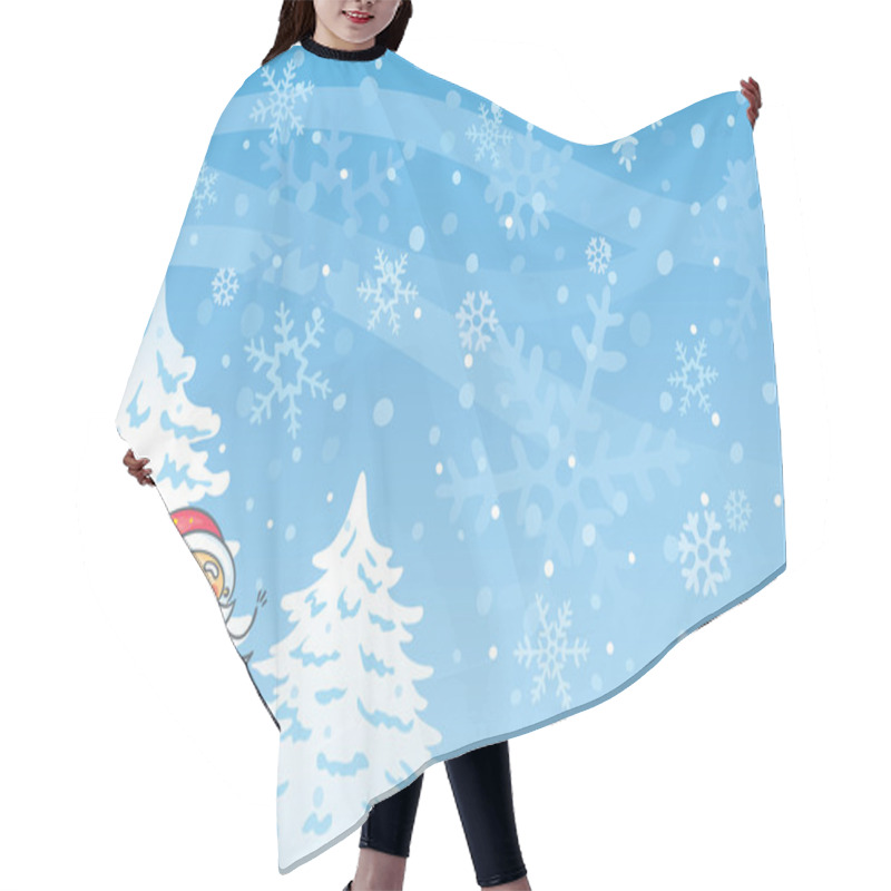 Personality  Santa With A Blue Background Hair Cutting Cape