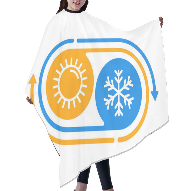 Personality  Climat Change Cycle With Sun And Snowflake Hair Cutting Cape