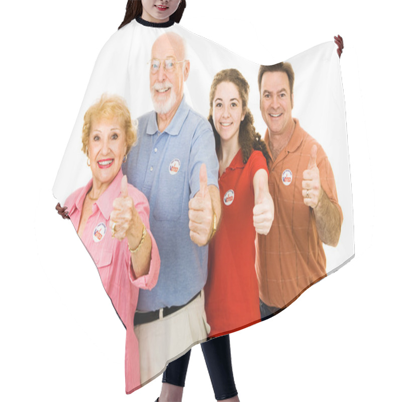 Personality  Family Of Voters - Thumbsup Hair Cutting Cape