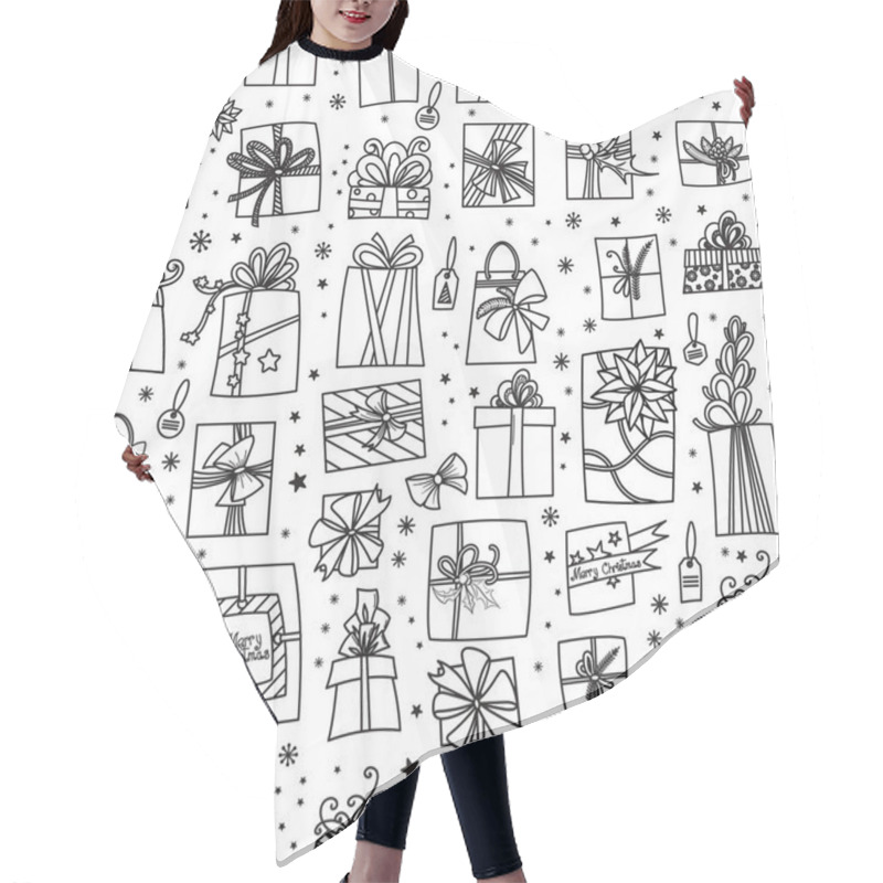 Personality  Christmas Presents Seamless Pattern Hair Cutting Cape