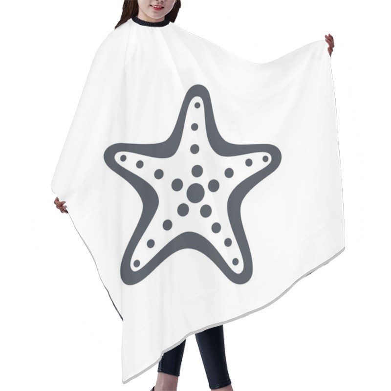 Personality  Starfish Graphic Icon. Sea Star Black Sign Isolated On White Background. Sea Life Symbol. Vector Illustration Hair Cutting Cape