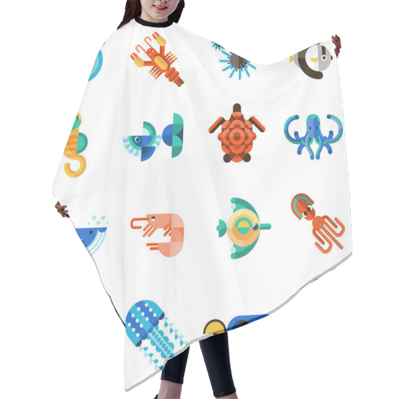 Personality  Sea Creatures Set Hair Cutting Cape