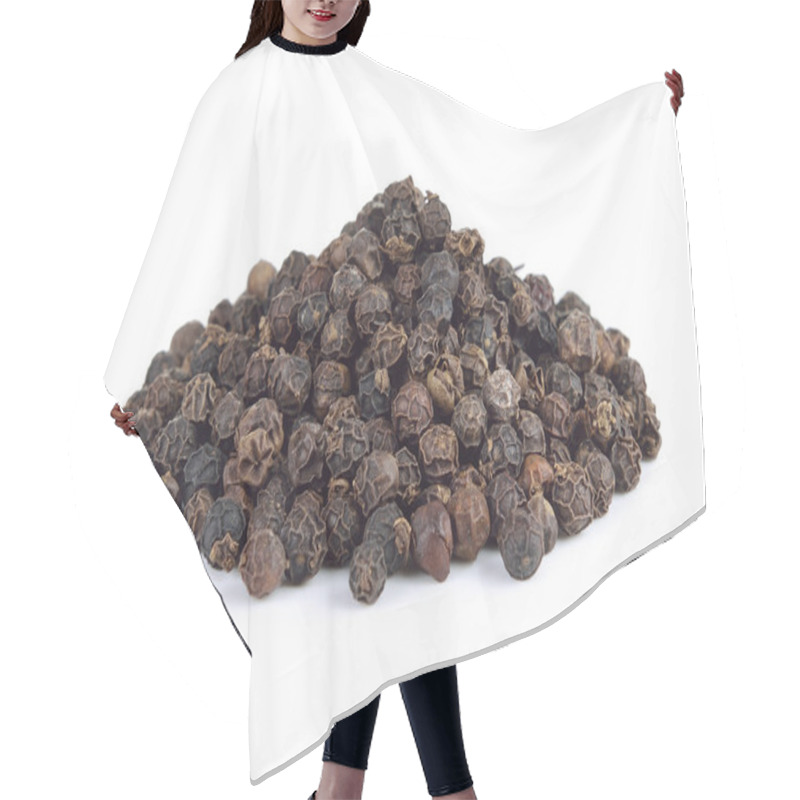 Personality  Black Pepper Seeds On White Background Hair Cutting Cape