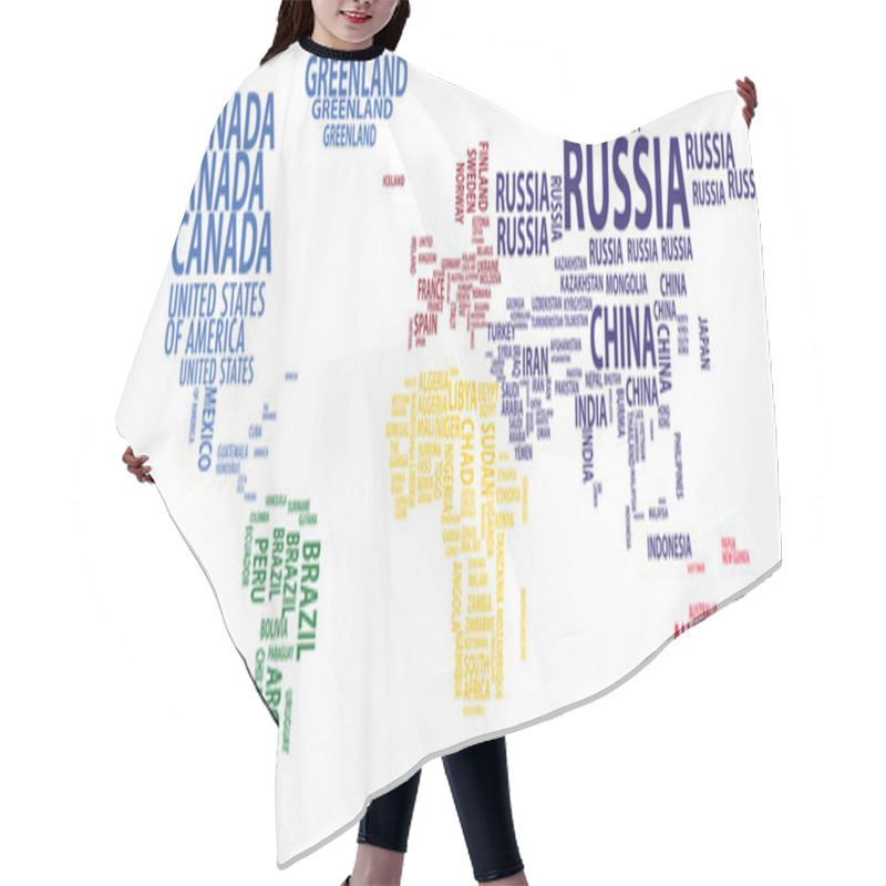 Personality  World Map, Countries, Continents, Nations Vector Hair Cutting Cape