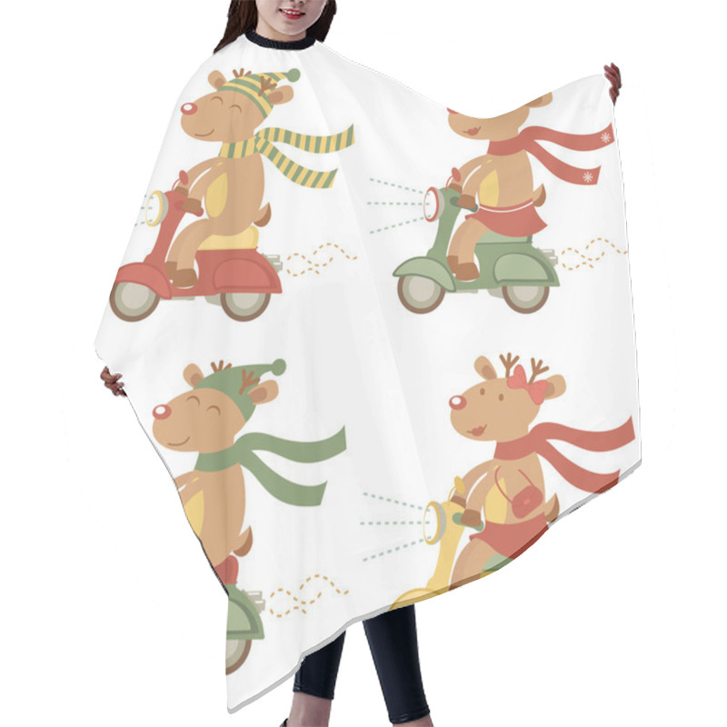 Personality  Scootering Deers Set Hair Cutting Cape