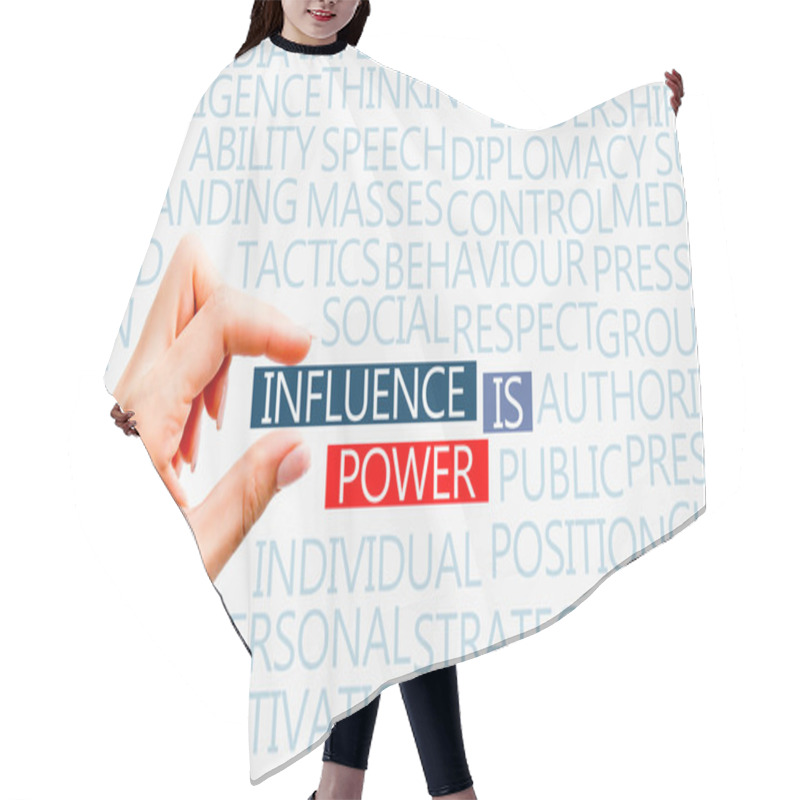 Personality  Influence Is Power Concept Hair Cutting Cape