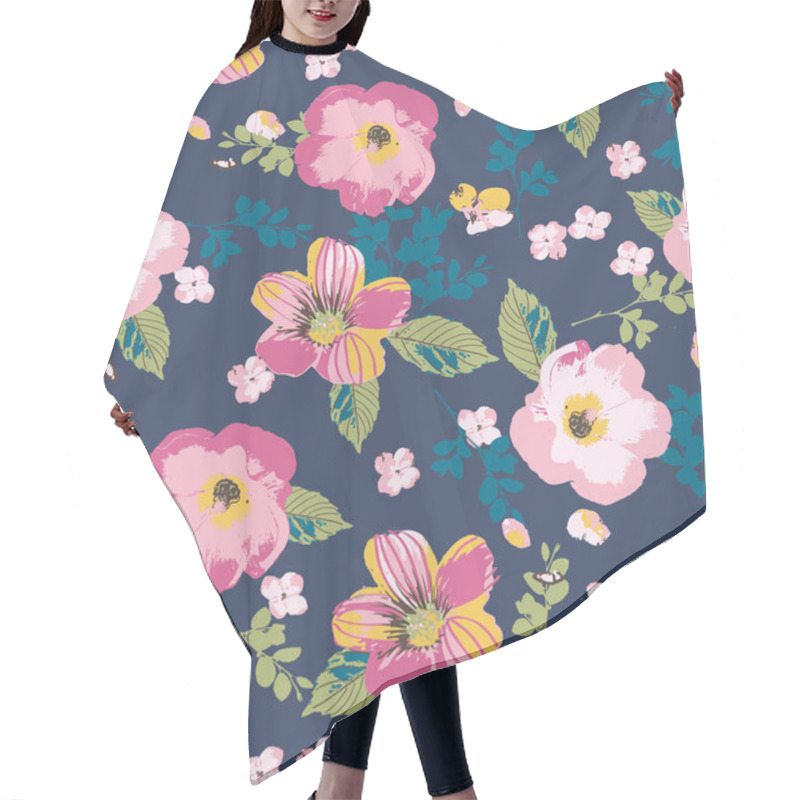 Personality  Summertime Floral Seamless Pattern Hair Cutting Cape