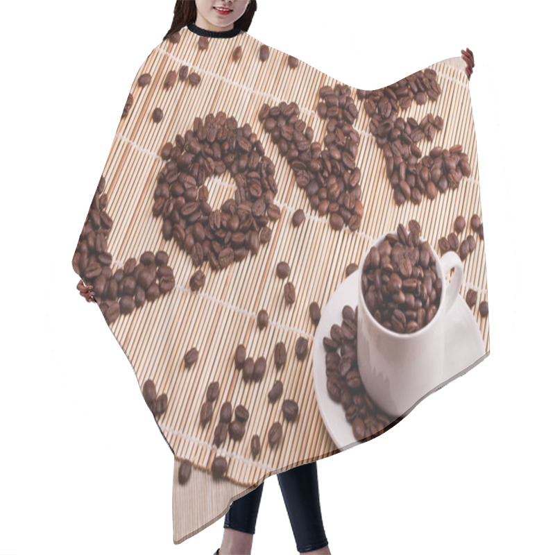 Personality  Word Love Laid Out From Coffee Hair Cutting Cape