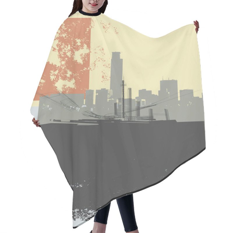 Personality  CITY GRUNGE ART Hair Cutting Cape