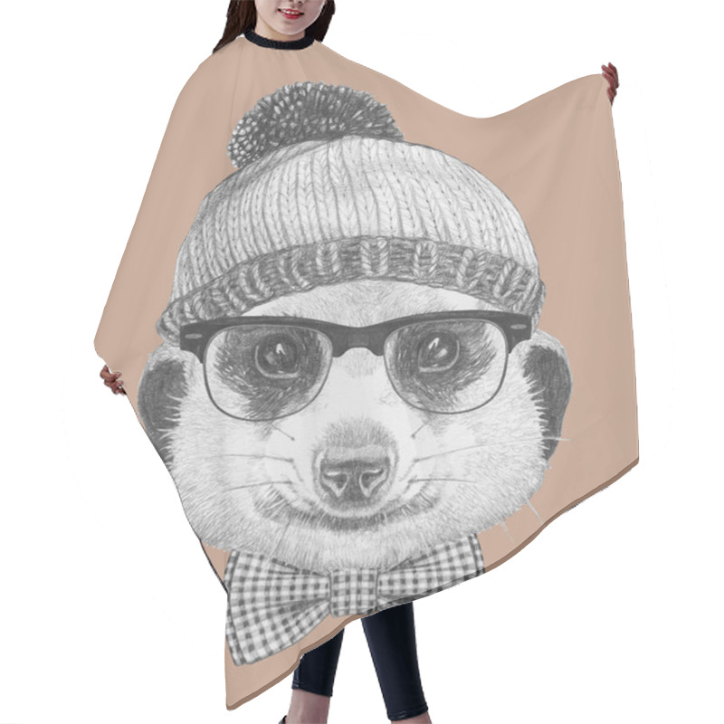 Personality  Portrait Of Hipster Animal Hair Cutting Cape