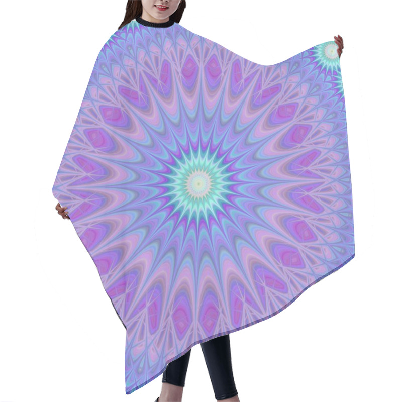 Personality  Blue Abstract Mandala Fractal Design Background Hair Cutting Cape