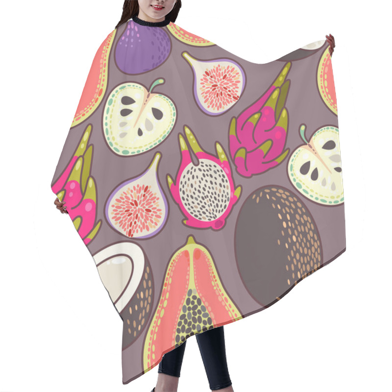 Personality  Seamless Exotic Fruit Hair Cutting Cape