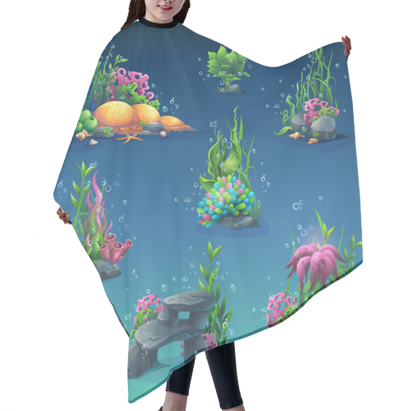 Personality  Collection Of Seaweed Underwater Hair Cutting Cape