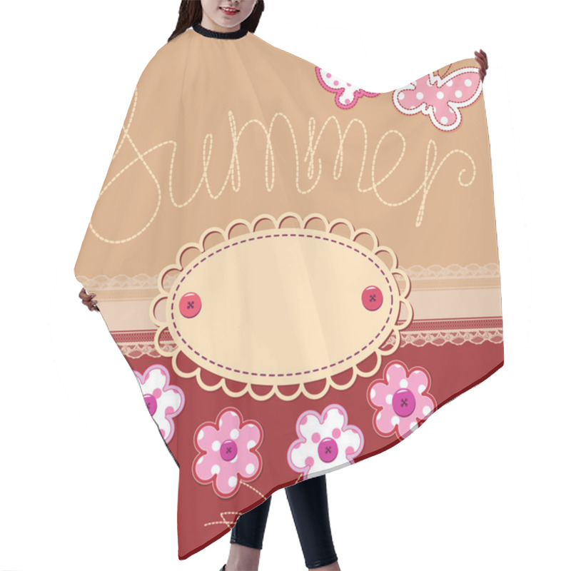 Personality  Romantic Summer Card With Laces, Butterflies And Flowers Hair Cutting Cape